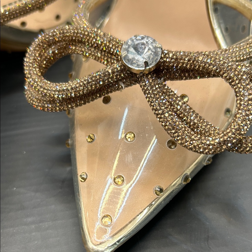 INC International Concepts Gold and Brown Embellished Heels - Picture 7 of 7
